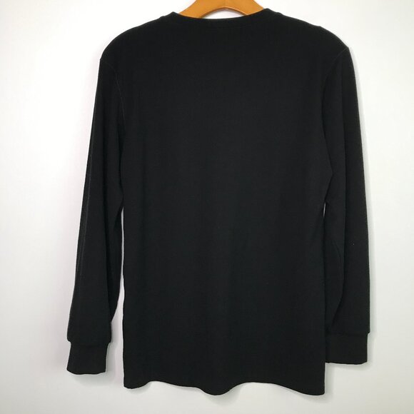 Uniqlo Heat Tech Waffle Knit Long Sleeve T Shirt Black Mens S - Picture 6 of 10